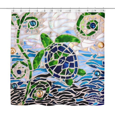 Sea Turtle Mosaic Shower Curtain