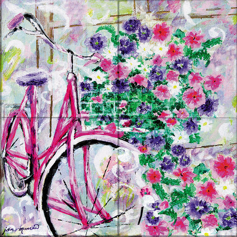 Bicycle Tile Mural, High Quality (won't fade), Indoor or Outdoor, Beach Wall Tiles, Backsplash, Shower, Mosaic