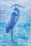 Great Blue Heron Tile Mural, High Quality (won't fade), Indoor or Outdoor, Kitchen, Bath, Backsplash, Shower, Mosaic, Commercial & Residential