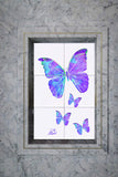 Purple Butterflies White Tile Mural, High Quality (won't fade), Indoor or Outdoor, Beach Wall Tiles, Backsplash, Shower, Mosaic