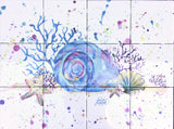 Seashell & Coral Tile Mural, High Quality (won't fade), Indoor or Outdoor, Beach Wall Tiles, Backsplash, Shower, Mosaic