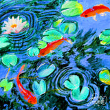 Goldfish & Lilypads Tile Mural, High Quality (won't fade), Indoor or Outdoor, Pond, Wall Tiles, Backsplash, Shower, Mosaic