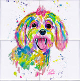 Maltese Bichon Frise (female) Tile Mural, High Quality (won't fade), Indoor or Outdoor, Wall Tiles, Backsplash, Shower