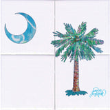 Palmetto Tree & Moon Tile Mural, High Quality (won't fade), Indoor or Outdoor, Beach Wall Tiles, Backsplash, Shower, Mosaic