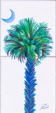 Palm Tree at Night Outline Tile Mural, High Quality (won't fade), Indoor or Outdoor, Kitchen, Bath, Backsplash, Shower, Mosaic, Commercial & Residential