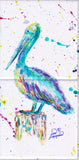 Pelican w/Paint Tile Mural, High Quality (won't fade), Indoor or Outdoor, Beach Wall Tiles, Backsplash, Shower, Mosaic