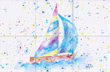 Sailboat Tile Mural, High Quality (won't fade), Indoor or Outdoor, Beach Wall Tiles, Backsplash, Shower, Mosaic
