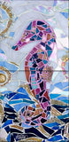 Seahorse Mosaic Tile Mural, High Quality (won't fade), Indoor or Outdoor, Beach Wall Tiles, Backsplash, Shower, Mosaic
