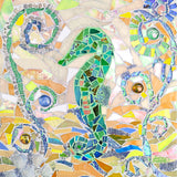 Seahorse Mosaic Tile Mural, GREEN, High Quality (won't fade), Indoor or Outdoor, Wall Tiles, Backsplash, Shower, Mosaic