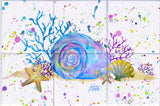 Seashell & Coral Tile Mural, High Quality (won't fade), Indoor or Outdoor, Beach Wall Tiles, Backsplash, Shower, Mosaic