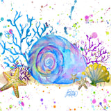 Seashell & Coral Tile Mural, High Quality (won't fade), Indoor or Outdoor, Beach Wall Tiles, Backsplash, Shower, Mosaic