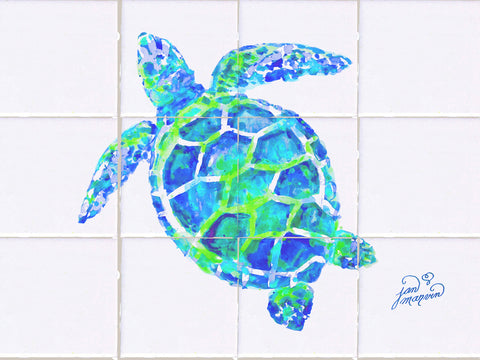 Turtle OnlyTile Mural, High Quality (won't fade), Indoor or Outdoor, Beach Wall Tiles, Backsplash, Shower, Mosaic