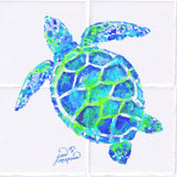 Turtle OnlyTile Mural, High Quality (won't fade), Indoor or Outdoor, Beach Wall Tiles, Backsplash, Shower, Mosaic