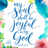 My Soul Shall Be Joyful Bible Verse Tile Mural, High Quality (won't fade), Indoor or Outdoor, Wall Tiles, Backsplash, Shower