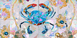 Blue Crab Mosaic Tile Mural, High Quality (won't fade), Indoor or Outdoor, Beach Wall Tiles, Backsplash, Shower, Mosaic