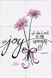 Joy of the Lord Tile Mural (pink), High Quality (won't fade), Indoor or Outdoor, Kitchen, Bath, Backsplash, Shower, Mosaic, Commercial & Residential