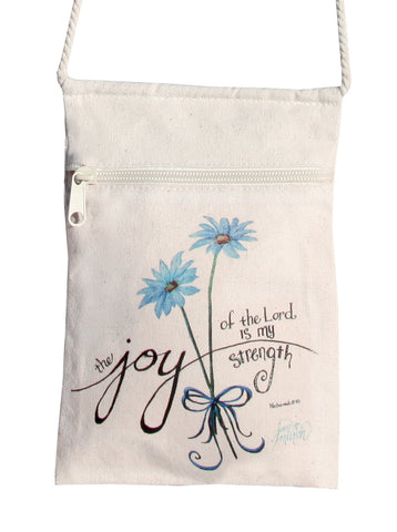 Joy of the Lord Small Cell Phone Cotton Crossbody Purse