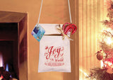 Christmas Cell Phone Purse w/Joy to the World bible verse, Cotton Canvas w/Zipper & rope strap