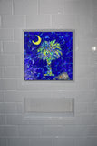 Palmetto Tree & Moon Mosaic Tile Mural, High Quality (won't fade), Indoor or Outdoor, Beach Wall Tiles, Backsplash, Shower, Mosaic, Pool