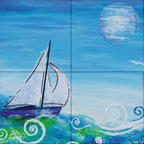 Sailing Tile Mural, High Quality (won't fade), Indoor or Outdoor, Beach Wall Tiles, Backsplash, Shower, Mosaic