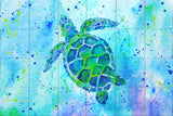 Turtle with background Tile Mural, High Quality (won't fade), Indoor or Outdoor, Beach Wall Tiles, Backsplash, Shower, Mosaic