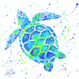 Turtle w/Paint Tile Mural, High Quality (won't fade), Indoor or Outdoor, Beach Wall Tiles, Backsplash, Shower, Mosaic