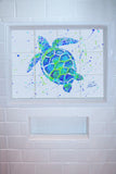 Turtle w/Paint Tile Mural, High Quality (won't fade), Indoor or Outdoor, Beach Wall Tiles, Backsplash, Shower, Mosaic